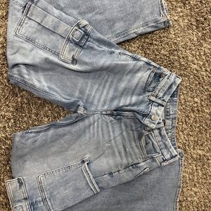 Women's Light Blue Cargo Jeans 000